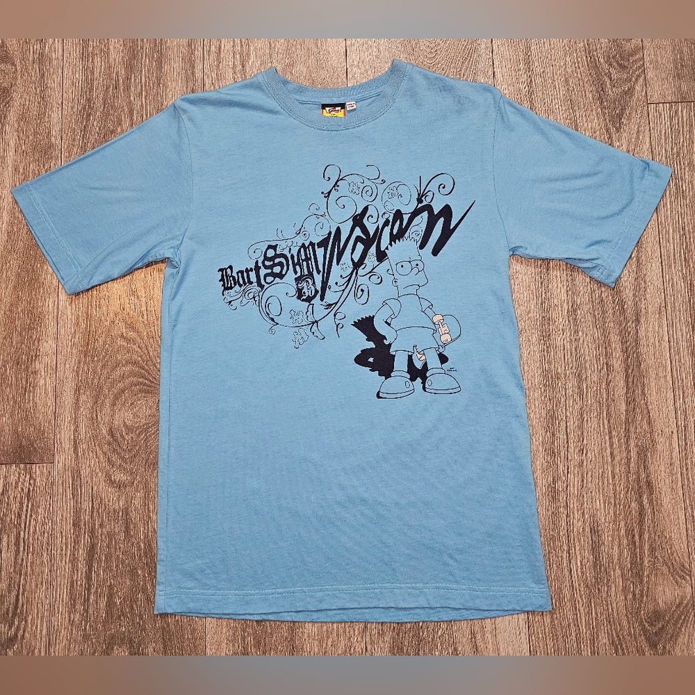 The Simpsons 2006 Bart Simpson T Shirt Light Blue Matt Groening Men's Size Small